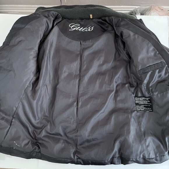Guess Womens Down Puffer Jacket Medium M Grey Down Feather Filler Streetwear - Picture 11 of 15